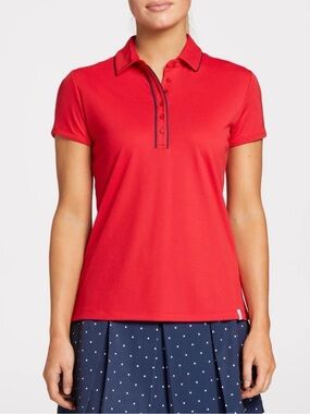NEW Lady Hagen Puff Short Sleeve Golf Polo Shirt Top XS X-Small Positive Red NW